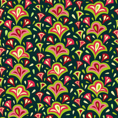 Vector seamless pattern with geometric brush strokes elements. Memphis geometric outline trendy modern style. 