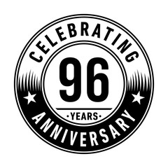 96 years anniversary celebration logo template. Vector and illustration.