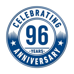 96 years anniversary celebration logo template. Vector and illustration.