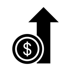 Profit Vector illustration. Quality design element Glyph Style. Editable stroke.