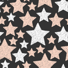 Vector seamless pattern with geometric brush strokes elements. Memphis geometric outline trendy modern style. 