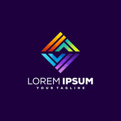 awesome square gradient logo design