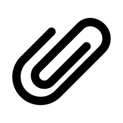 Paperclip Vector illustration. Quality design element Glyph Style. Editable stroke.