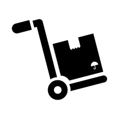 Hand Truck Vector illustration. Quality design element Glyph Style. Editable stroke.