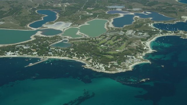 Aerial view Bathurst Point Thomson Bay Rottnest Perth