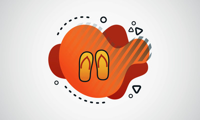 Slippers, Sandals icon isolated on white background. Travel icon. Abstract banner with liquid shapes. Vector Illustration