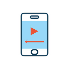 smartphone with media player button