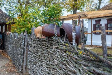 pots on the fence Cossack farmstead