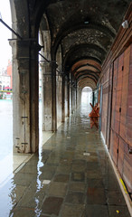 high water in Venice in Italy during the flood