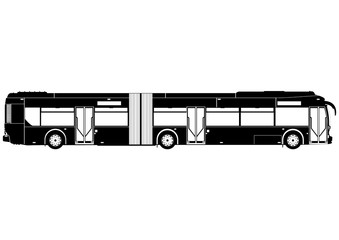 City bus silhouette. Side view of a city bus. Flat vector.