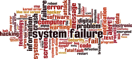 System failure word cloud