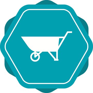 Beautiful Wheelbarrow Glyph Vector Icon