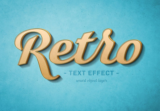 Retro Script Text Effect Mockup