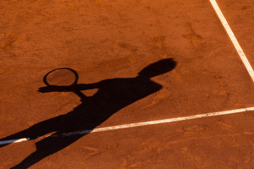 Tennis Clay court, baseline and shadow - 302739137