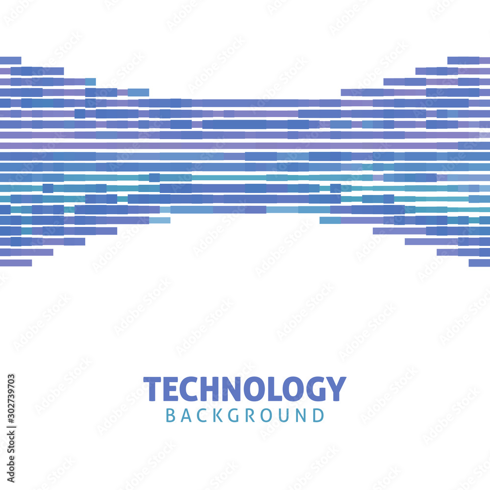 Poster techno background with blue mosaic on a white. geometric vector pattern