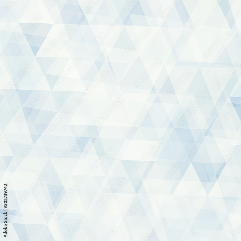Poster Light blue grey subtle background textured by transparent triangles. Pale vector pattern
