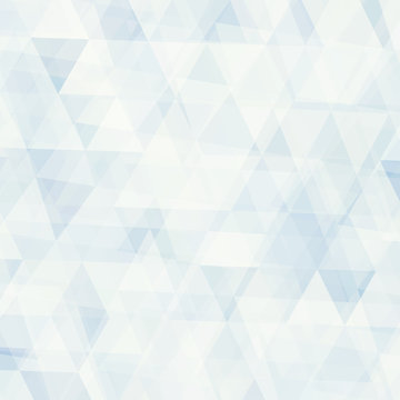Light blue grey subtle background textured by transparent triangles. Pale vector pattern