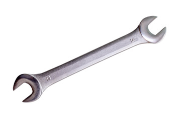 Wrench isolated on white background. Top view.