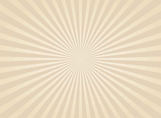 Sunlight wide retro faded background. beige color burst background.