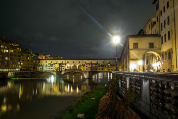 Ponte Vecchio, Florence, Italy. Night view