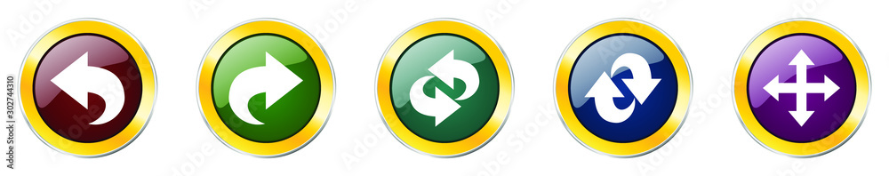 Leinwandbilder Set of colorful web glossy vector icons,  arrow, right, next and direction buttons in eps 10 for webdesign and mobile applications on white background