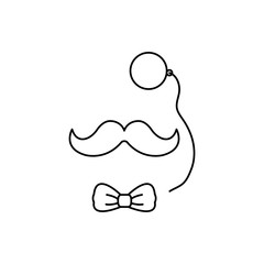 monocular with bowtie and mustache gentleman accessories