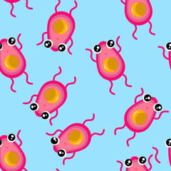 pink avocado pattern with blue background.