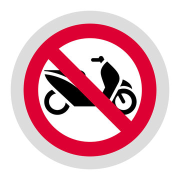 recommend clip art: No scooter forbidden sign, modern round sticker