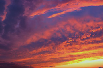 Dramatic sunset and sunrise sky.