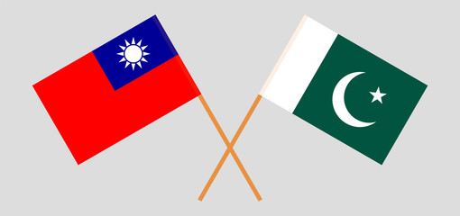 Crossed flags of Taiwan and Pakistan