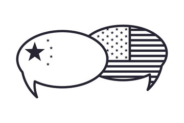 commercial war between china and usa vector design