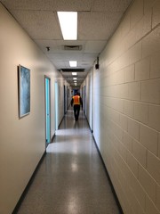 corridor in business center