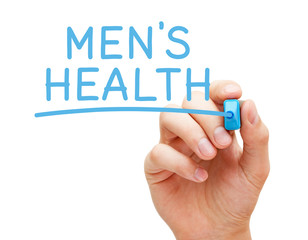 Men Health Handwritten With Blue Marker