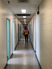 man in corridor