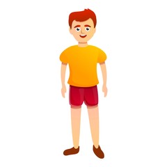Red hair boy icon. Cartoon of red hair boy vector icon for web design isolated on white background