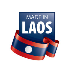 Laos flag, vector illustration on a white background