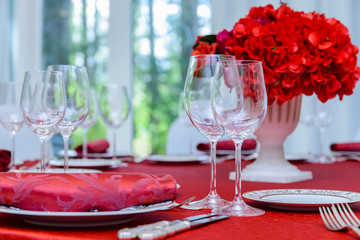 Wedding decor in a restaurant