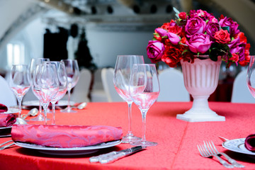 Wedding decor in a restaurant