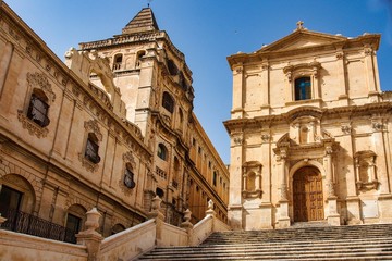 Fototapeta na wymiar Noto Cathedral, Minor Basilica of St Nicholas of Myra in Sicily
