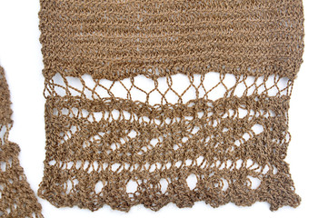 Lace knitted scarf brown