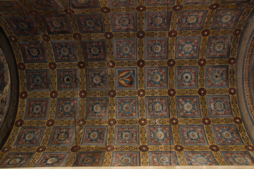 Ceiling of the Coro delle Monache in San Salvatore Monastery of Santa Giulia museum in Brescia, Lombardy, Italy.