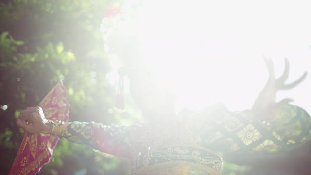 Portrait female wearing ornate jewelled headdress Indonesia Asia