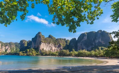 Photo sur Plexiglas Railay Beach, Krabi, Thaïlande Paradise Railay beach Sea and limestone Krabi Thailand