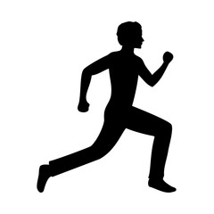 Fototapeta na wymiar Active running man silhouette, illustration