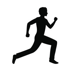 Fototapeta na wymiar Active running man silhouette, vector illustration