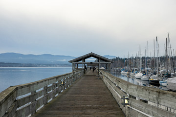 Fototapeta premium Pier at Comox Marina, Vancouver Island, British Columbia
