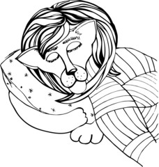 lion, sleeping lion, animal