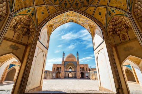 Agha Bozorg Mosque, Inner Courtyard, Kashan, Isfahan Province, Islamic Republic of Iran