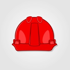 Red safety hard hat isolated on transparent background. Flat style vector illustration