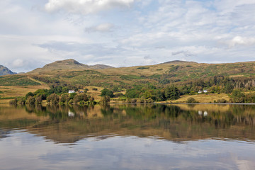 Picturesque Loch Catherine Lake. Sterling. Scotland. United Kingdom